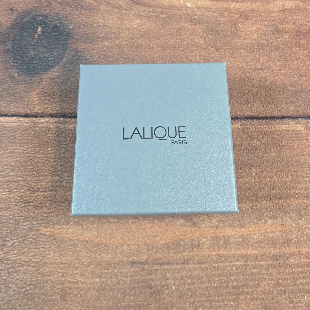 Lalique Jewelry Box OS Grey Excellent Square Logo Presentation Case